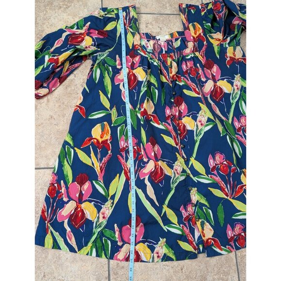 Anthropologie Maeve Women’s XL Tabitha Floral Swing Tunic Button Closure Dress - Picture 9 of 11